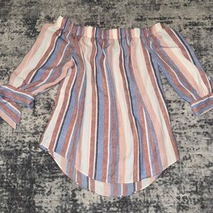 Striped Off-Shoulder Women's Top